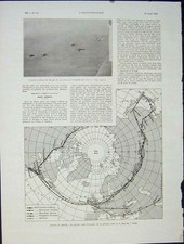 Listing image for Original Old Vintage Print Aviation Pilot Oslo Bourget Map World French 1931