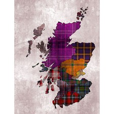 Listing image for Scotland Map Tartan Regions Large Wall Art Print 18X24 In