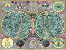 Listing image for MA02 Vintage Celestial Map Planisphaerium Coeleste Astronomy Poster Print A3/A4