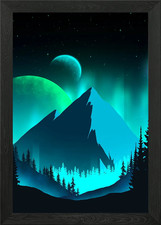 Listing image for Night Sky Framed Wall Art Poster Canvas Print Picture