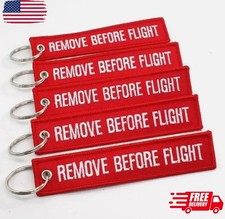 Listing image for 5PCS Aviation Remove Before Flight Keychain – Double Sided Embroidered Jet Tag